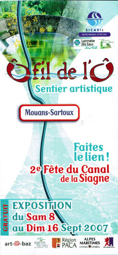 Sentier artistique Ô fil de l'Ô a Mouans-Sartoux (06) du 8 au 16 septembre 2007